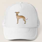 Fawn Italiaanse Greyhound Cute Cartoon Dog Trucker Trucker Pet (Voorkant)