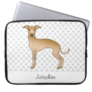 Fawn Italiaanse Greyhound Cute Dog met aangepaste  Laptop Sleeve