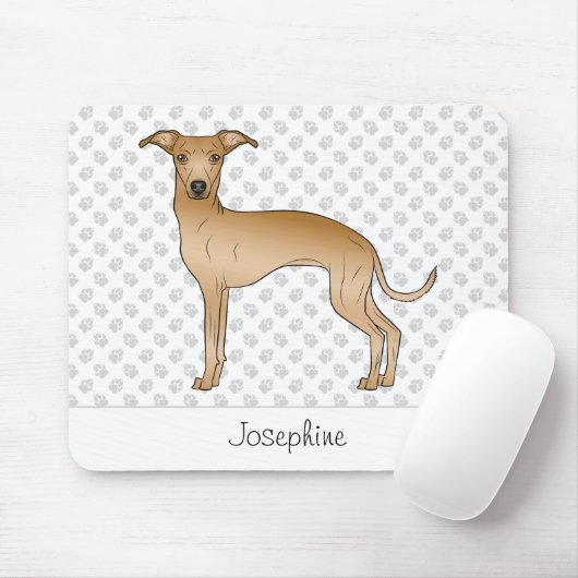 Fawn Italiaanse Greyhound Cute Dog met aangepaste  Muismat (Met muis)