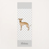 Fawn Italiaanse Greyhound Cute Dog met aangepaste  Yogamat (Voorkant)