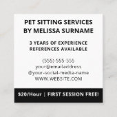 Fawn Italiaanse Greyhound Dog - Pet Sitting Servic Vierkante Visitekaartje (Achterkant)