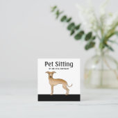 Fawn Italiaanse Greyhound Dog - Pet Sitting Servic Vierkante Visitekaartje (Staand voorkant)