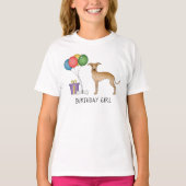 Fawn Italy Greyhound Cute Dog - Birthday Girl T-shirt (Voorkant)