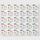 Fawn Italy Greyhound Cute Dog - Happy Birthday Cadeaupapier (Vlak)