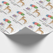 Fawn Italy Greyhound Cute Dog - Happy Birthday Cadeaupapier (Hoek)