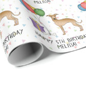 Fawn Italy Greyhound Cute Dog - Happy Birthday Cadeaupapier (Rol Hoek)