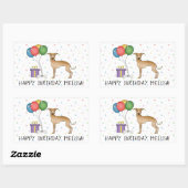 Fawn Italy Greyhound Cute Dog - Happy Birthday Rechthoekige Sticker (Vel)