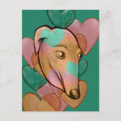 Fawn Kleur Greyhound Adoptie Art Greyhounds Briefkaart (Voorkant)