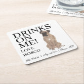 Fawn Masked Boxer Wedding Kartonnen Onderzetters (Schuin)