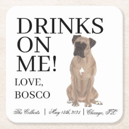 Fawn Masked Boxer Wedding Kartonnen Onderzetters