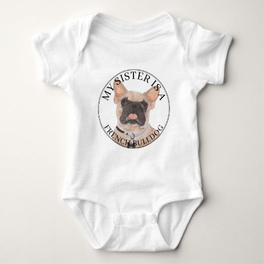 Fawn Masked French Bulldog Big Sister Romper (Voorkant)
