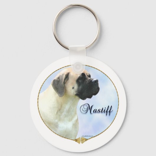 Fawn Mastiff Portrait Sleutelhanger (Voorkant)
