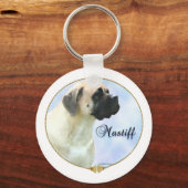Fawn Mastiff Portrait Sleutelhanger (Voorkant)