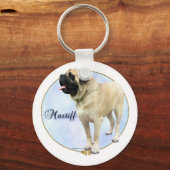 Fawn Mastiff Portrait Sleutelhanger (Voorkant)