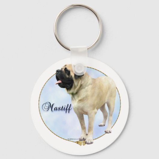 Fawn Mastiff Portrait Sleutelhanger (Achterkant)