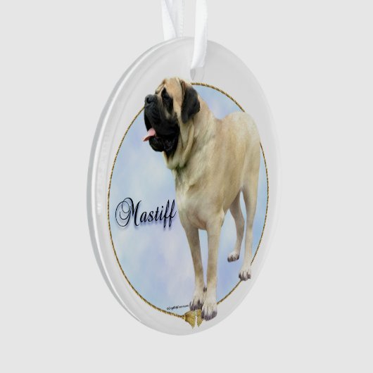 Fawn Mastiff Portrait Sleutelhanger Ornament (voorkant)