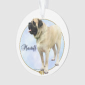 Fawn Mastiff Portrait Sleutelhanger Ornament (voorkant)