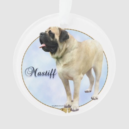 Fawn Mastiff Portrait Sleutelhanger Ornament (voorkant)