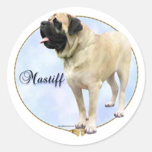 Fawn Mastiff Portrait Sticker (Voorkant)