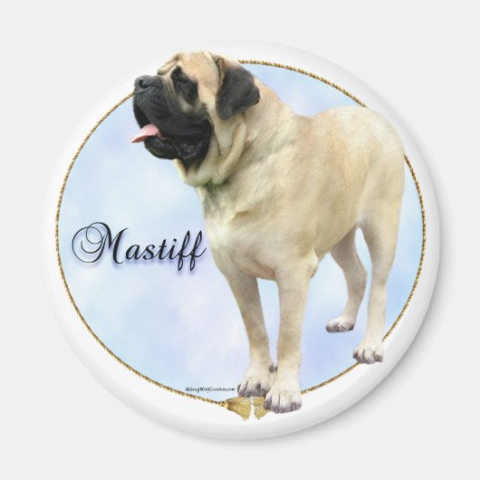Fawn Mastiff Portret Magneet (Voorkant)