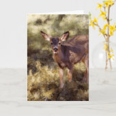 Fawn/Oh Herten Kaart (Gele Bloem)