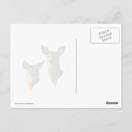 Fawn op gras ligt briefkaart (Achterkant)