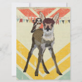 Fawn & Owl Chevron Birthday Uitnodiging (Achterkant)