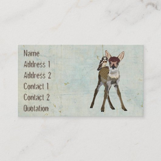 Fawn & Owl Grunge Visitekaartje (Voorkant)