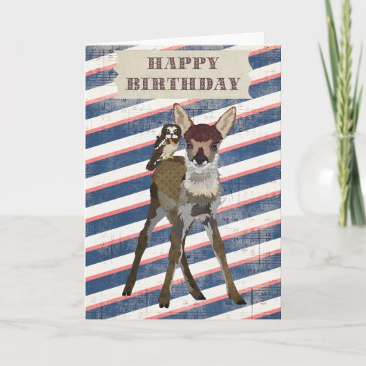 FAWN & OWL Verjaardag Kaart (Voorkant)