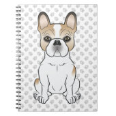 Fawn Piebald French Bulldog / Frenchie Cartoon Dog Notitieboek (Voorkant)