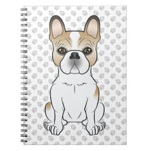 Fawn Piebald French Bulldog / Frenchie Cartoon Dog Notitieboek