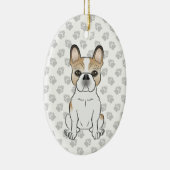 Fawn Pied French Bulldog Frenchie Cute Dog & Text Keramisch Ornament (Rechts)