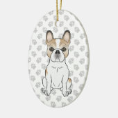 Fawn Pied French Bulldog Frenchie Cute Dog & Text Keramisch Ornament (Links)