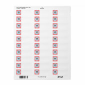 Fawn Pied Frenchie op Candy Cane Stripes Etiket (Full Sheet)