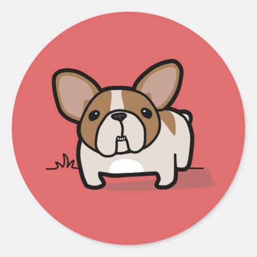Fawn Pied Frenchie Ronde Sticker (Voorkant)