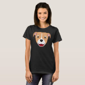 Fawn Pitbull Gezicht met Blaze T-shirt (Voorkant volledig)