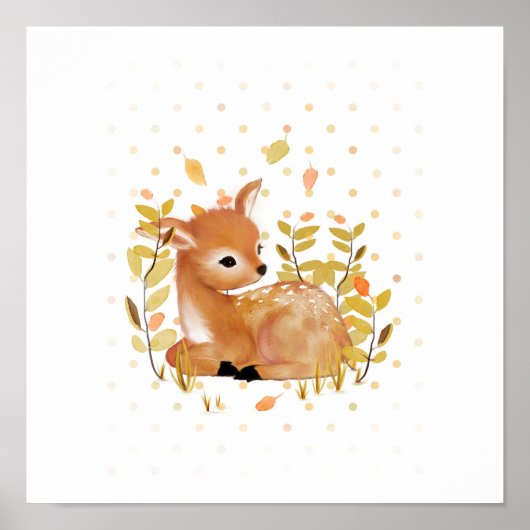 Fawn Prints Poster Nursery Decor (Voorkant)