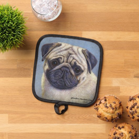 Fawn Pug Art Pannenlap (Top down)