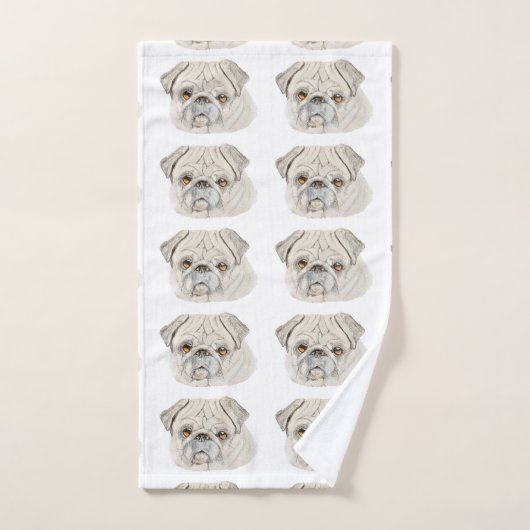 Fawn Pug  Bad Handdoek (Handdoek)