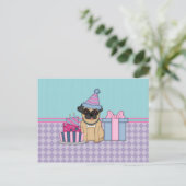 Fawn Pug Blank Birthday Invitations (4) Briefkaart (Staand voorkant)