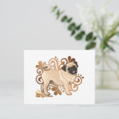 Fawn Pug Briefkaart (Staand voorkant)