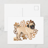Fawn Pug Briefkaart (Voorkant / Achterkant)