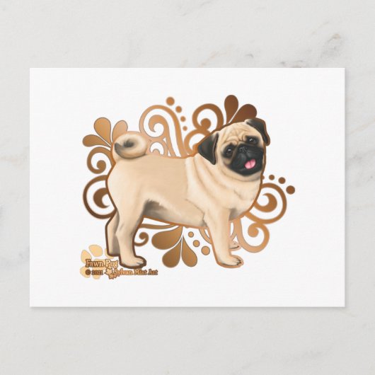 Fawn Pug Briefkaart (Voorkant)