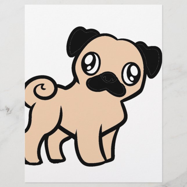 fawn pug cartoon (Voorkant)