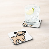 fawn pug cartoon bier onderzetter (Rechterzijde)