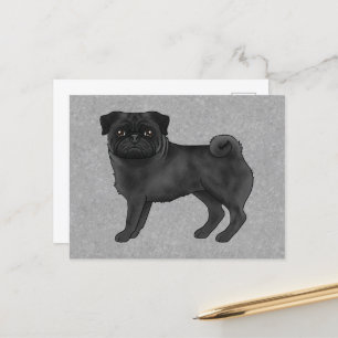 Fawn Pug Dog Canine Schattigee Cartoon Illustratie Briefkaart