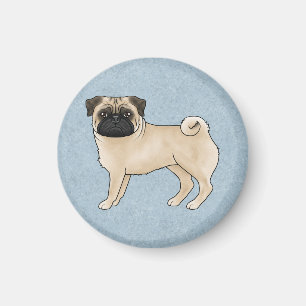 Fawn Pug Dog Canine Schattigee Cartoon Illustratie Magneet
