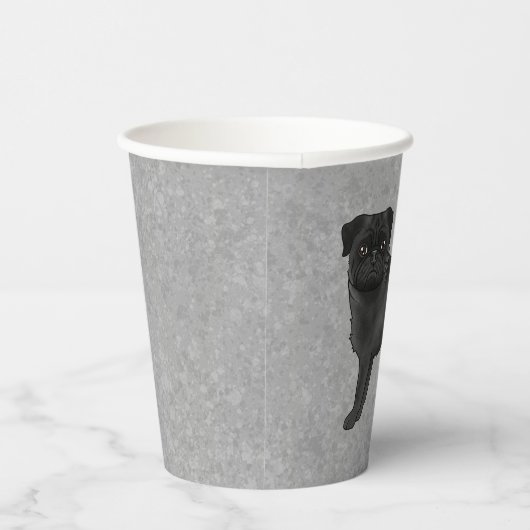 Fawn Pug Dog Canine Schattigee Cartoon Illustratie Papieren Bekers (Rechts)