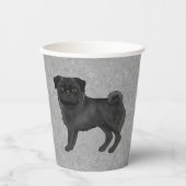 Fawn Pug Dog Canine Schattigee Cartoon Illustratie Papieren Bekers (Voorkant)