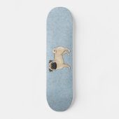 Fawn Pug Dog Canine Schattigee Cartoon Illustratie Persoonlijk Skateboard (Voorkant)